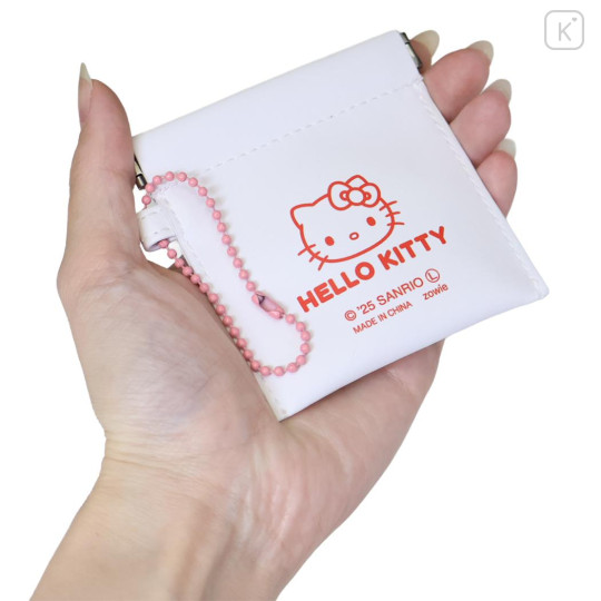 Japan Sanrio Mini Squeeze Pinch Pouch - Hello Kitty : Face - 2