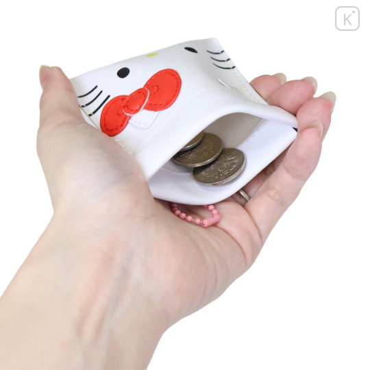 Japan Sanrio Mini Squeeze Pinch Pouch - Hello Kitty : Face - 3