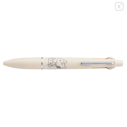 Japan Peanuts Jetstream Lite Touch 4&1 Multi Ballpoint Pen + Mechanical Pencil - Snoopy & Woodstock : Beige - 1