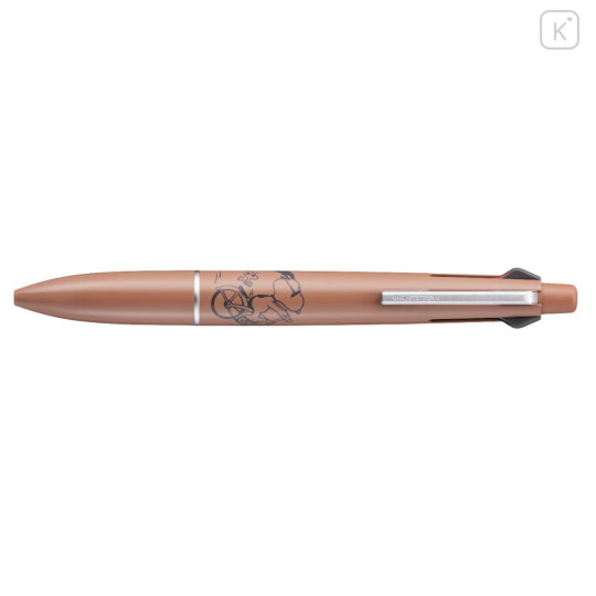 Japan Peanuts Jetstream Lite Touch 4&1 Multi Ballpoint Pen + Mechanical Pencil - Snoopy & Woodstock : Joe Cool Cycling - 1