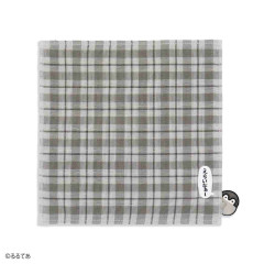 Japan Koupen Chan Gauze Towel Handkerchief - Tartan Black Grey