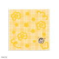 Japan Koupen Chan Gauze Towel Handkerchief - Tartan Flower Yellow - 1
