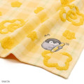 Japan Koupen Chan Gauze Towel Handkerchief - Tartan Flower Yellow - 2
