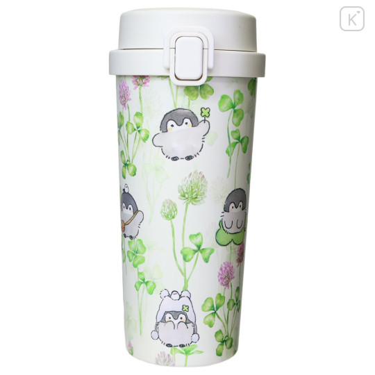 Japan Koupen Chan Stainless Steel One Push Water Bottle 480ml - Clover All Over - 1
