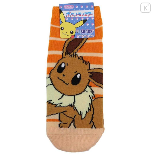 Japan Pokemon Socks - Eevee : Orange Striped - 1
