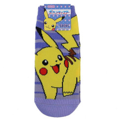 Japan Pokemon Socks - Pikachu : Purple Striped