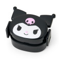 Japan Sanrio Original 2 Tier Bento Lunch Box 540ml - Kuromi : Face - 1