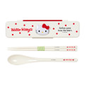 Japan Sanrio Original Chopsticks 18cm & Spoon with Case - Hello Kitty : Smiles Come From Heart - 1