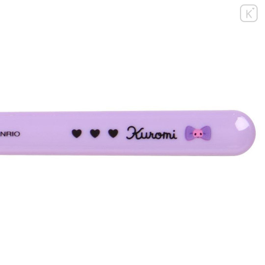 Japan Sanrio Original Chopsticks 18cm & Spoon with Case - Kuromi : Always In Style - 6