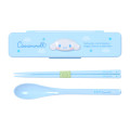 Japan Sanrio Original Chopsticks 18cm & Spoon with Case - Cinnamoroll : Bouncy Fun - 1