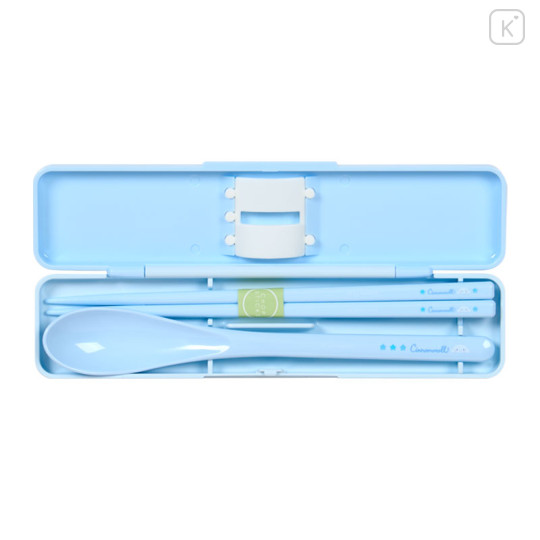 Japan Sanrio Original Chopsticks 18cm & Spoon with Case - Cinnamoroll : Bouncy Fun - 2