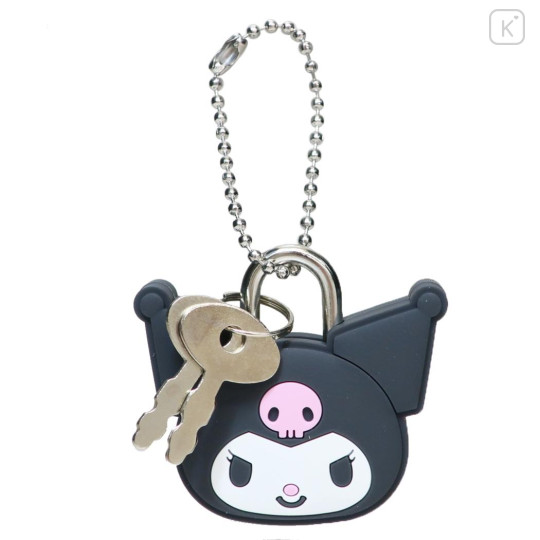 Japan Sanrio Mini Mascot Padlock Keychain - Kuromi : Face Smile - 1