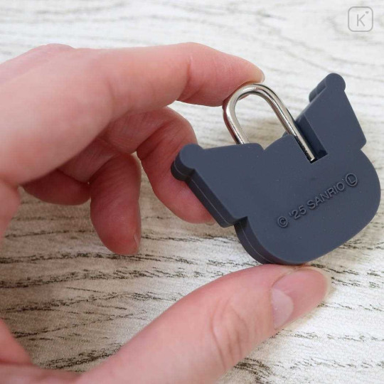 Japan Sanrio Mini Mascot Padlock Keychain - Kuromi : Face Smile - 2