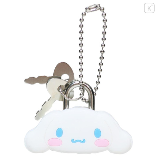 Japan Sanrio Mini Mascot Padlock Keychain - Cinnamoroll : Face Smile - 1