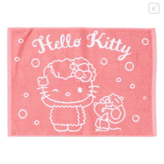 Japan Sanrio Towel Bath Mat - Hello Kitty : Bathtime Cherry Pink - 1