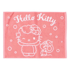 Japan Sanrio Towel Bath Mat - Hello Kitty : Bathtime Cherry Pink