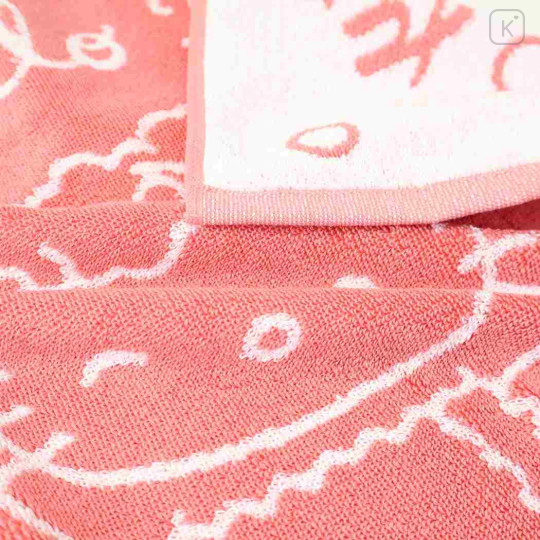 Japan Sanrio Towel Bath Mat - Hello Kitty : Bathtime Cherry Pink - 2