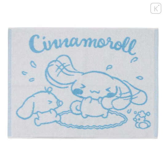 Japan Sanrio Towel Bath Mat - Cinnamoroll & Milk : Bathtime White Blue - 1