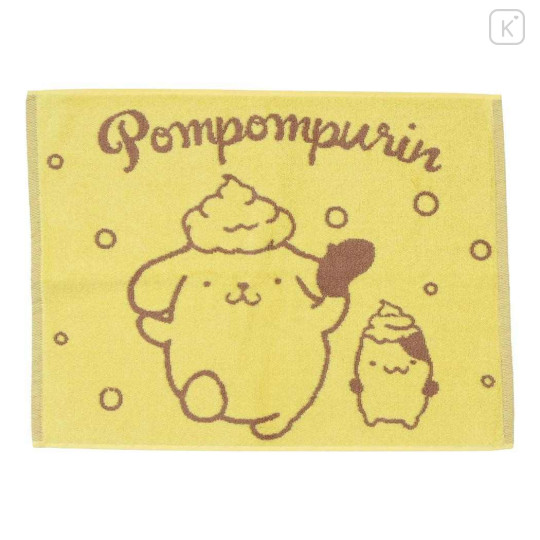 Japan Sanrio Towel Bath Mat - Pompompurin & Muffin : Bathtime Yellow - 1