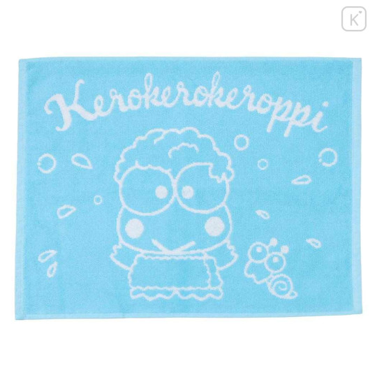 Japan Sanrio Towel Bath Mat - Keroppi : Bathtime Light Blue - 1