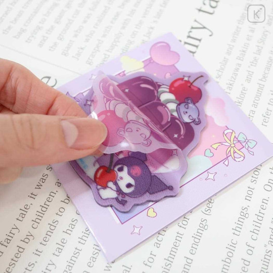 Japan Sanrio Die-cut Sticky Notes - Kuromi : Stand Film Fusen Dessert Jelly - 2
