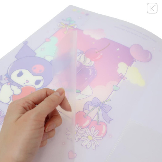 Japan Sanrio Pocket A4 Clear File Folder - Kuromi : Dessert Jelly - 3