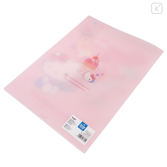 Japan Sanrio Pocket A4 Clear File Folder - Hello Kitty : Dessert Jelly - 2