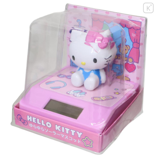 Japan Sanrio Solar Bobblehead - Hello Kitty : Sitting Pink - 3