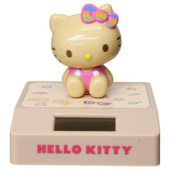 Japan Sanrio Solar Bobblehead - Hello Kitty : Sitting Tan Swimsuit
