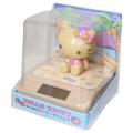 Japan Sanrio Solar Bobblehead - Hello Kitty : Sitting Tan Swimsuit - 3