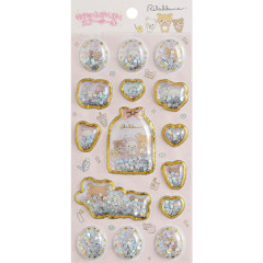 Japan San-X Shake Shake Capsule Seal Sticker - Rilakkuma : Makeup Rilakkuma Sparkly Pukupuku Air 3D