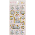 Japan San-X Shake Shake Capsule Seal Sticker - Rilakkuma : Makeup Rilakkuma Sparkly Pukupuku Air 3D - 1