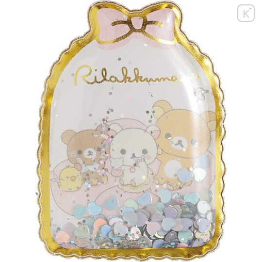Japan San-X Shake Shake Capsule Seal Sticker - Rilakkuma : Makeup Rilakkuma Sparkly Pukupuku Air 3D - 2
