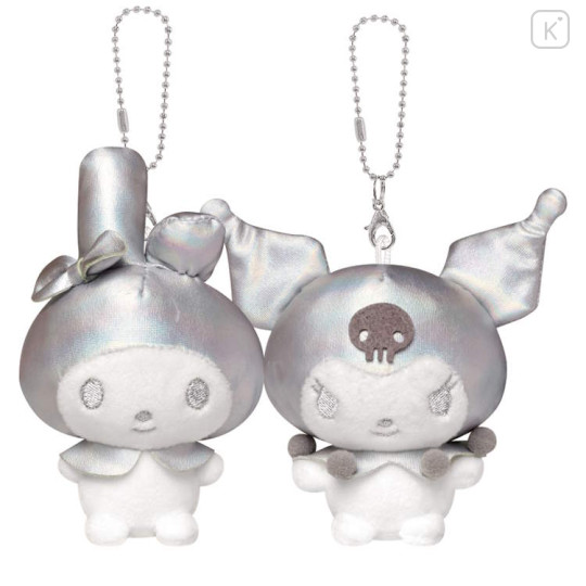Japan Sanrio Mascot Holder Connecting Set - Kuromi & My Melody : Sliver - 1