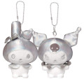 Japan Sanrio Mascot Holder Connecting Set - Kuromi & My Melody : Sliver - 1