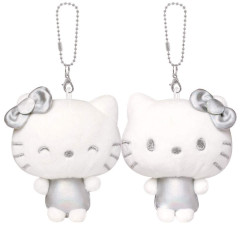 Japan Sanrio Mascot Holder Connecting Set - Hello Kitty & Hello Mimmy : Sliver