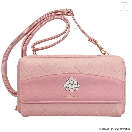 Japan Chiikawa Long Wallet Pochette - Chiikawa : Fairy Embossed Pink - 1