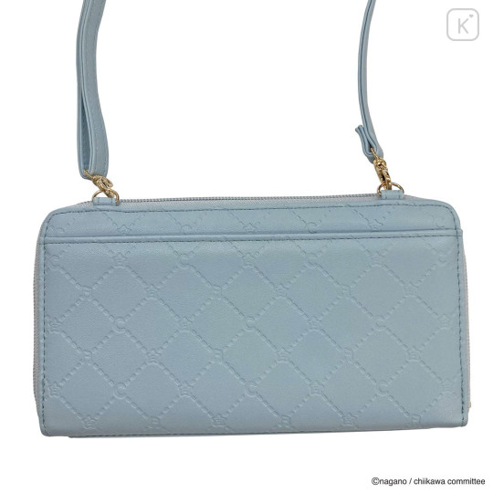 Japan Chiikawa Long Wallet Pochette - Hachiware : Fairy Embossed Blue - 5