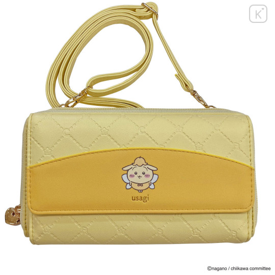 Japan Chiikawa Long Wallet Pochette - Usagi : Fairy Embossed Yellow - 1
