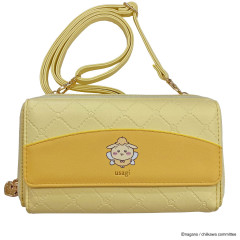 Japan Chiikawa Long Wallet Pochette - Usagi : Fairy Embossed Yellow