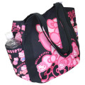 Japan Sanrio Balloon Tote Bag - Hello Kitty : Ribbon Black Pink - 2