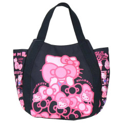 Japan Sanrio Balloon Mini Tote Bag - Hello Kitty : Ribbon Black Pink