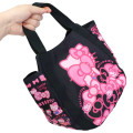 Japan Sanrio Balloon Mini Tote Bag - Hello Kitty : Ribbon Black Pink - 2