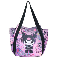 Japan Sanrio Balloon Tote Bag - Kuromi : Favourite Black Pink