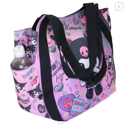 Japan Sanrio Balloon Tote Bag - Kuromi : Favourite Black Pink - 2
