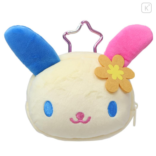 Japan Sanrio Face-shaped Pouch with Carabiner - Usahana - 1