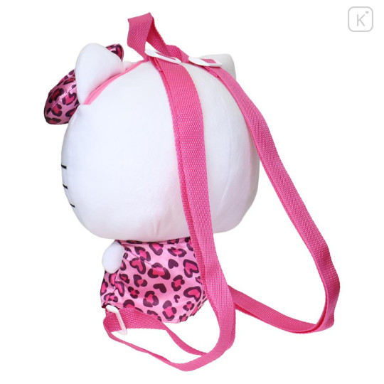 Japan Sanrio Plush Backpack - Hello Kitty : Leopard Pink - 2