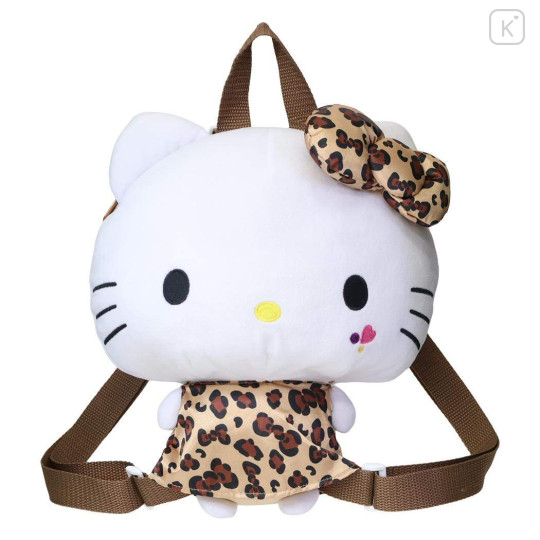 Japan Sanrio Plush Backpack - Hello Kitty : Leopard - 1