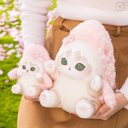 Japan Mofusand Chubby Potepote Plush Toy - Sakura Shark Cat Cherry Blossom - 2