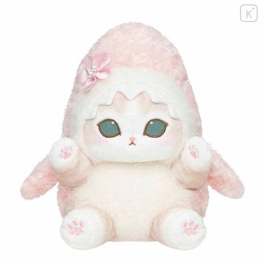 Japan Mofusand Chubby Potepote Plush Toy - Sakura Shark Cat Cherry Blossom - 4